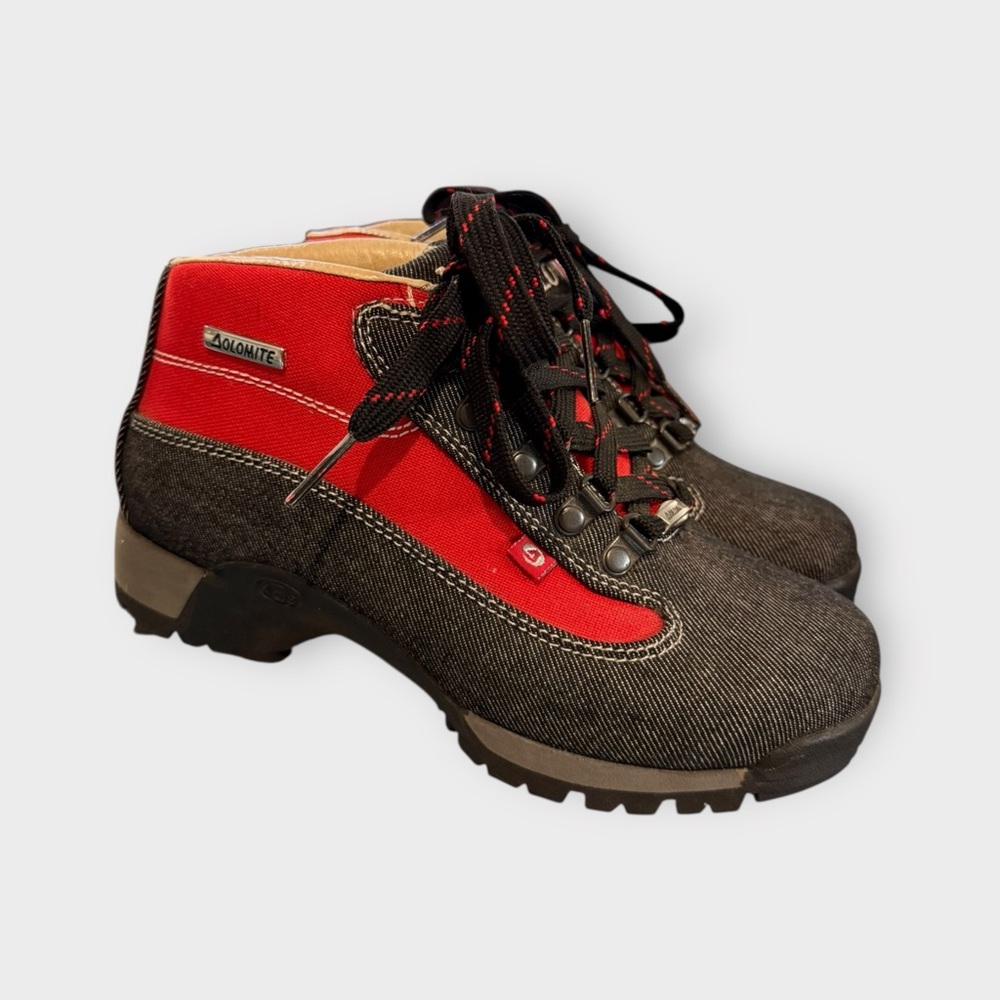 Dolomite “Mid Town” Women’s Grey & Red Lace Up Hiking Boots
